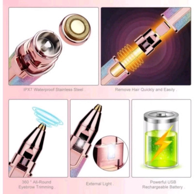 Bút Tỉa Lông Mày Sạc Tích Điện Cao Cấp, Máy tỉa Cạo Lông Mày lông mũi, Tiện Dụng Cho Nữ