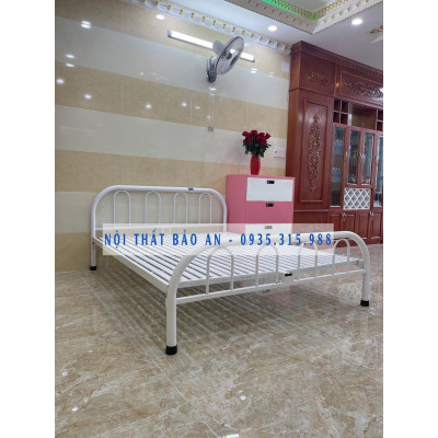 Giường sắt kiểu đơn giản BẢO AN kích thước 1M6X2M