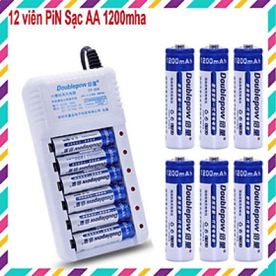 Combo Sạc DP-B06 Kèm Pin Sạc AA Doublepow 1200mAh lắp MIC không dây, máy đo huyết áp,remote...