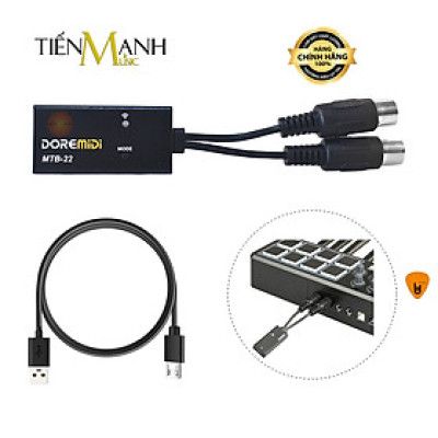 Cáp Midi Không Dây Đầu Cắm Tròn 5 Chân DOREMiDi MTB22 PRO- Bluetooth 5.0 Tốc Độ Cao Cho Đàn Piano, Organ, Keyboard MTB-22 PRO Hàng Chính Hãng - Kèm Móng Gẩy DreamMaker
