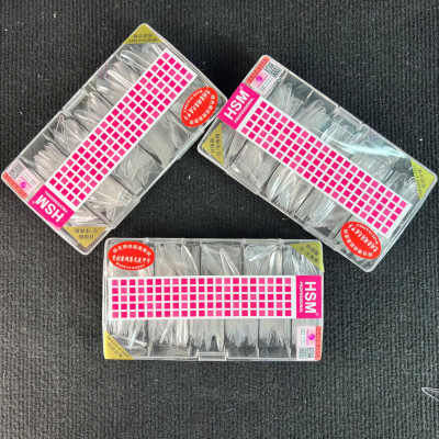 Hộp 500 Móng Úp Tay HSM Vuông Trong Trơn (Không Nhám) Đủ Size Từ 0-9 Chuyên Dùng Nối Móng Làm Nail Mỏng Dẻo