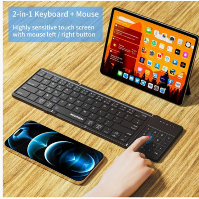 Bàn phím gấp gọn không dây Bluetooth Newmen BK66 Foldable với Touchpad - Hàng chính hãng