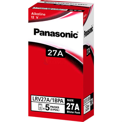 Hộp Pin kiềm Panasonic Alkaline 27A 12V LRV27A/1BPA (5 viên) - Hàng chính hãng