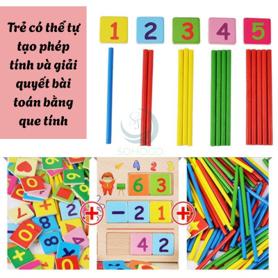 Bộ Đồ Chơi Học Toán Thông Minh Kèm Đồng Hồ Cho Bé- Hộp Đồ Chơi Gỗ Giáo Dục – Học Số, Phép Tính và Thời Gian- Bộ Lắp Ghép Số Toán Học Kèm Đồng Hồ Gỗ Cho Trẻ- Bộ Học Toán Tư Duy Montessori Cho Bé- Bộ Đồ Chơi Gỗ Toán Học & Nhận Biết Giờ Giấc