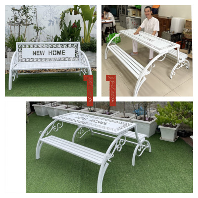 Ghế sân vườn thông minh Juno Sofa 1m2 mở thành bàn ghế đôi mặt CNC nhiều KT lựa chọn 1m2 1m5 2m