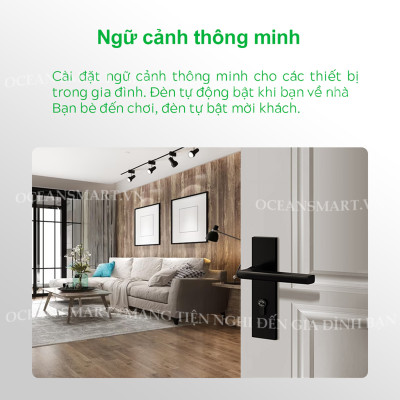 Công Tắc Cảm Ứng HUNONIC Luxury, Công Tắc Thông Minh Bluetooth Mesh Viền Vàng Hình Chữ Nhật - HNLUXC