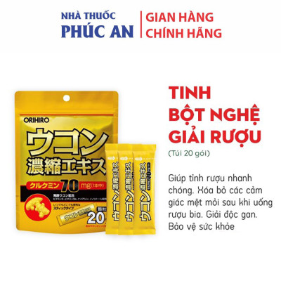 Tinh bột nghệ giải rượu, bổ gan Orihiro Nhật Bản 20 gói
