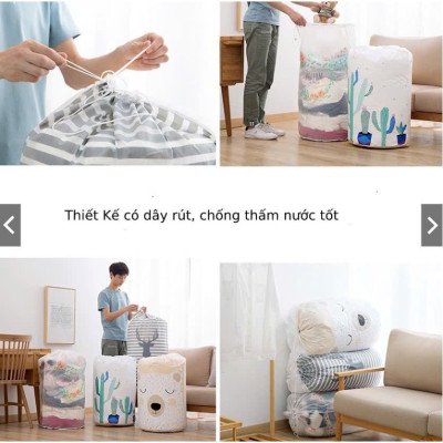 Túi Đựng Quần Áo, Chăn Màn Chống Thấm, Dây Rút Tiết Kiệm Không Gian GIAO MÀU NGẪU NHIÊN - HÀNG CHÍNH HÃNG MINIIN