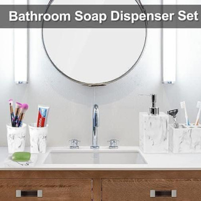 Set nhà tắm vân đá Marble hình vuông- vân đá cẩm thạch Hàng chính hãng