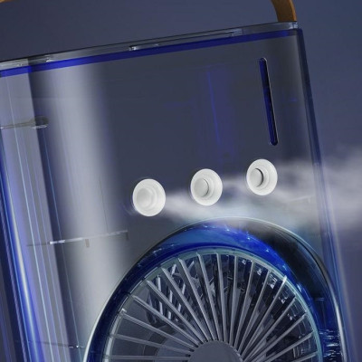 Quạt phun sương tích điện Youpin AQUA BREEZE, 2 lồng quạt, có đèn LED, bình nước lớn có thể thêm đá, xoay tốc năng 90° làm mát rộng, pin dung lượng lớn - Hàng nhập khẩu