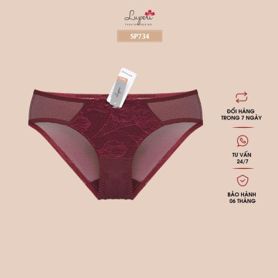 Quần Lót Nữ Ren Phối Lưới LUPERI LU3QL734 Bikini Cạp Vừa quần lót mềm mịn co giãn thoáng khí kháng khuẩn khử mùi rất tốt