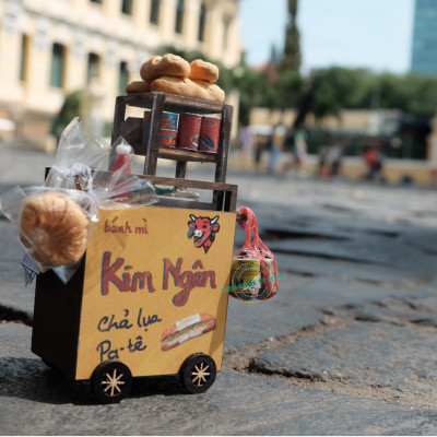 MÔ HÌNH TỰ LẮP RÁP DIY SÀI GÒN XƯA - XE BÁNH MÌ - HR04