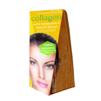 Thực Phẩm Bổ sung  Collagen Mật Ong Chanh Vàng Tự Nhiên OneLife (100% Bột collagen Cá Nhật Bản) – Hộp 7 gói x 20gr/gói