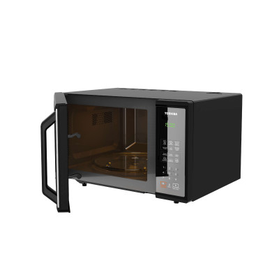 Lò vi sóng mặt gương Toshiba 25 lít MM-EM25PE(BM) - Công suất 800W - 11 mức công suất, Thực đơn tự động - Hàng chính hãng - Bảo hành 12 tháng chính hãng, chất lượng Nhật Bản