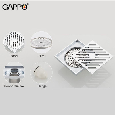 THOÁT SÀN CAO CẤP ĐỒNG ĐÚC NHẬP KHẨU NGA GAPPO G81050 MÀU CROME - HÀNG CHÍNH HÃNG