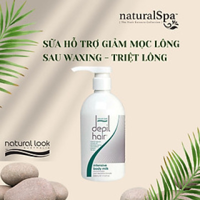 Sữa hỗ trợ giảm mọc lông sau waxing - triệt lông - Natural Look Depil Hair Range Intensive Body Milk