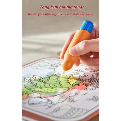 Cuốn sổ ma thuật bóc dán vẽ tranh bằng nước thông minh cho bé phát triển tư duy trí não