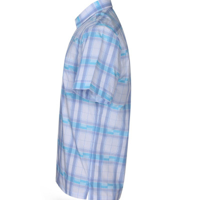 Áo sơ mi nam KHATOCO ngắn tay kẻ caro A1MN468T2-CNCR071-2409-N