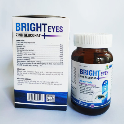 VIÊN SÁNG MẮT BRIGHT EYES - GIÚP CHO ĐÔI MẮT SÁNG KHỎE - GIẢM MỎI MẮT - KHÔ MẮT - GIẢM NGUY CƠ LÃO HÓA MẮT - ĐỤC THỦY TINH THỂ - LỌ 30 VIÊN