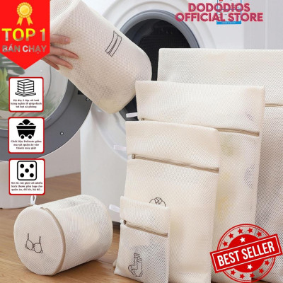SET 6 túi giặt 2 lớp bảo vệ quần áo, đồ lót dùng cho máy giặt nhiều kích thước lựa chọn dododios