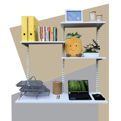 Kệ Ray Tường SMLIFE Railshelf 2 Tầng H60cm - Kệ Sách Treo Tường Tùy Biến Kích Thước & Vị Trí Hiện Đại Cho Căn Hộ Nhỏ
