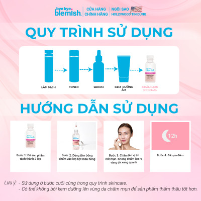 Chấm Mụn Giảm Mụn Nhanh Sau 1 Đêm Dành Cho Mụn Trắng, Sưng Đỏ Bye Bye Blemish Original Drying Lotion 30ml
