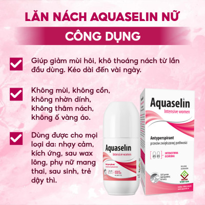 Combo 2 Lăn Khử Mùi AQUASELIN Intensive Women Không Thâm Nách Giảm Mồ Hôi - Dung Tích 50ml