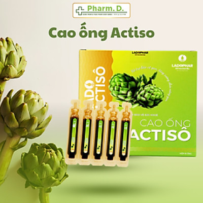Cao ống Atiso không đường Ladophar Lado Actisô giải độc gan thanh lọc cơ thể - Hộp 10 ống x 10ml