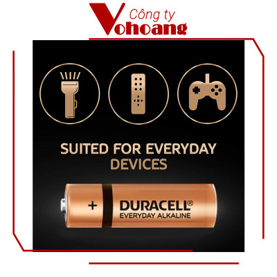 Pin AA Duracell Everyday , Pin Tiểu vỉ 4 viên cho máy nghe nhạc, chuột không dây, bàn phim - Hàng Chính Hãng