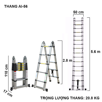 Thang Nhôm Rút Đa Năng 5.6 Mét - AI56