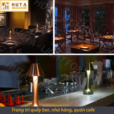 Đèn Bàn Led Quầy Bar Nhà Hàng HUTA RESNONCUT Đèn Tích Điện Cảm Ứng Điều Chỉnh Ánh Sáng Trang Trí Bàn Ăn Lounge Sự Kiện