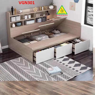 Giường ngủ đơn giản theo phong cách hiện đại VGN301- Nội thất lắp ráp Viendong Adv