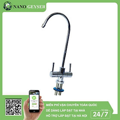 Vòi đôi máy lọc nước, Vòi gạt Inox 2 chân, Bảo hành đổi mới 6 tháng - Hàng Chính Hãng