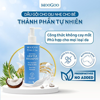 Dầu gội đầu dịu nhẹ cho bé không SLS, Sulfate, cho bé, da nhạy cảm, v da cơ địa - MooGoo