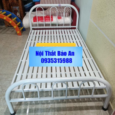 Giường sắt kiểu đơn giản nhiều kích thước từ 1m đến 1m8 - Nội Thất Bảo An