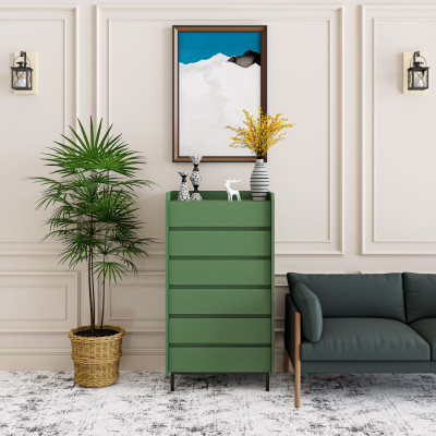 [Happy Home Furniture] LAVIA, Tủ lưu trữ 6 ngăn kéo - Chân sắt, 63cm x 45cm x 116cm ( DxRxC), THK_155