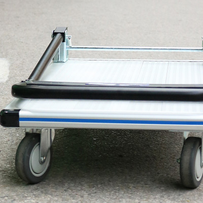 Xe đẩy hàng 4 bánh chống ồn Nikawa FWS-180 sàn nhôm tay cầm thép gấp mở tiện lợi tải trọng 180kg