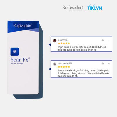 Miếng Dán Ép Sẹo giúp ngăn ngừa hình thành sẹo trên vết thương mới đồng thời làm Xẹp Sẹo Lồi / Phì Đại Rejuvaskin Scar FX 10x20cm