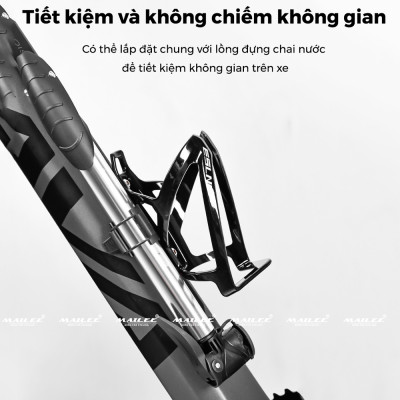 Bơm Xe Đạp Cầm Tay Bơm Lốp Xe Đạp ESL-60P Hợp Kim Nhôm, Bơm Lốp Xe Đạp gắn sườn xe 60 Psi Nhỏ Gọn 2 đầu van riêng (cho van mỹ và van nhọn) - Mai Lee