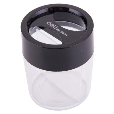 Hộp đựng ghim Nam Châm Hít φ58*75MM Deli, Đen/Xanh - 1 hộp - E9881