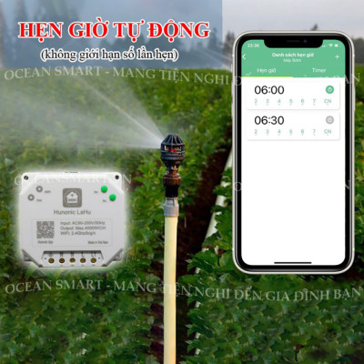 Công Tắc Wifi Lahu, Công Tắc Thông Minh Hẹn Giờ Không Cần Internet RTC HUNONIC, Công Suất Lên Đến 4000W - LAHU