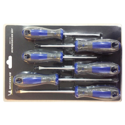 Bộ 6 cây tua vít dẹp, bake đa năng Michelin BS001 - Thép chuyên dụng, tay cầm nhựa chắc chắn, bền bỉ