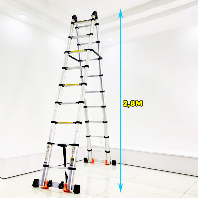 Thang nhôm rút chữ A Sumika SK560D NEW - Chữ A cao 2.8m, chữ I cao 5.6m, tải trọng 300kg