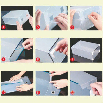 Bộ 5 Hộp Giày Trong Suốt Dạng Ngăn Kéo Viền Khung Kim Loại Hando ( 5 màu ngẫu nhiên )