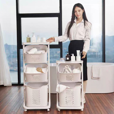 Kệ giỏ đựng đồ đa năng 2 T / 3 Tầng có bánh xe tiện lợi cao cấp