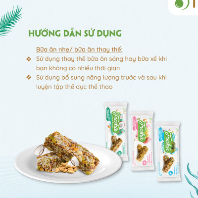 Thanh hạt Freshie Dừa & Hạt điều gạo lứt ngũ cốc thuần chay cung cấp năng lượng 150gr TÂM MINH FOODS