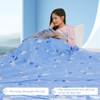 [CHĂN HÈ MÁT LẠNH] Mền lạnh I Cool Advance NIN House NM8027 | Chăn mền Ice silk cao cấp