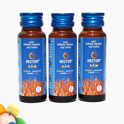 Thực phẩm chức năng - Tăng lực nhanh - Đông trùng hạ thảo Hector Sâm (Combo 2 hộp 20 chai) Dạng Nước, Uống Trực Tiếp, Tăng Cường Sinh Lý Nam Nữ, Phục Hồi Sức Khỏe, Nam, Nữ, Người Lớn Tuổi Đều Dùng Được (50ml/chai)