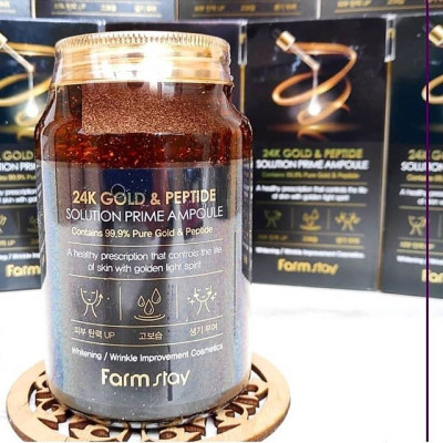 Tinh Chất Dưỡng Trắng Chống Lão Hóa Farmstay 24k Gold & Peptide Perfect Ampoule 250ml – Hàng Chính Hãng