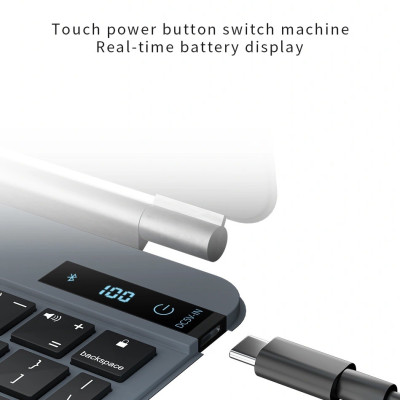 Bao bàn phím Wiwu Magic Keyboard MK109 cho Ipad  10.9", 11", 12.9" có cảm ứng nguồn hiển thị pin thời gian thực, tích hợp nam châm - Hàng chính hãng